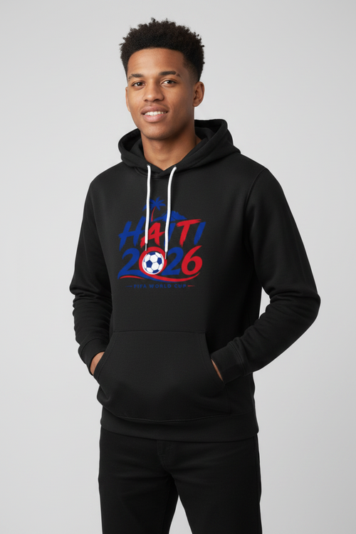 Black Haiti Soccer Fan Hoodie – Haitian Pride World Cup Streetwear