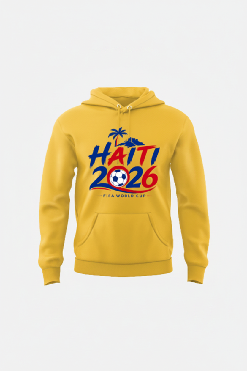 Yellow Gold - Haiti Soccer Fan Hoodie – Haitian Pride World Cup Streetwear