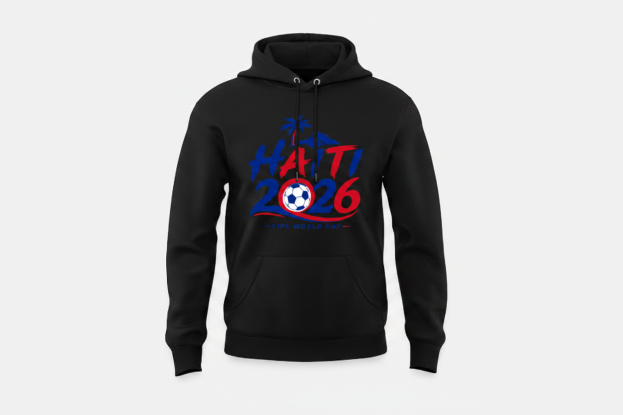 Black Haiti Soccer Fan Hoodie – Haitian Pride World Cup Streetwear