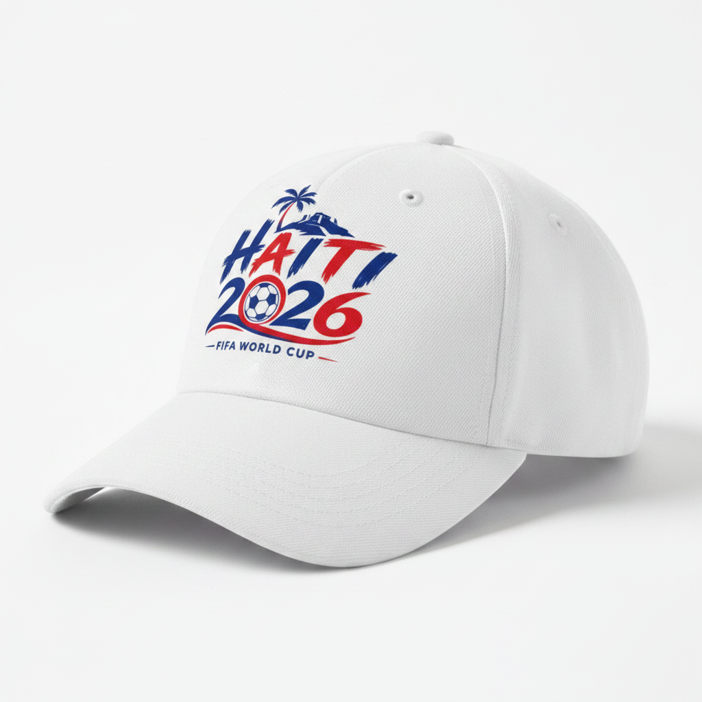 White -Haiti Soccer Fan Hat – Haitian Pride World Cup Cap